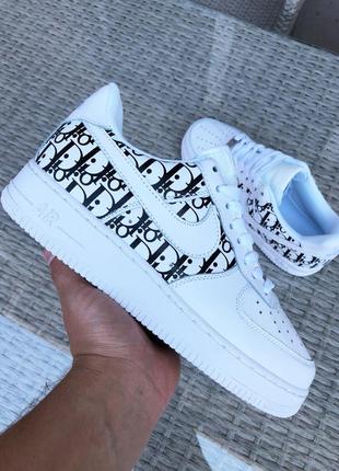 Чоловічі кросівки nike air force 1 low білі з чорним / smb