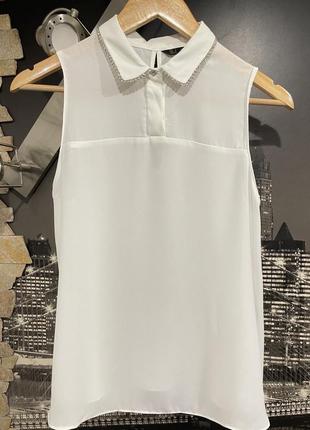 Нарядная женская блуза рубашка белая zara1 фото