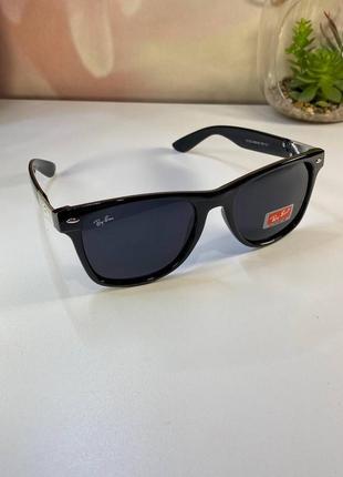 Очки солнцезащитные поляризованные ray-ban черные2 фото