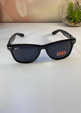 Очки солнцезащитные поляризованные ray-ban черные6 фото