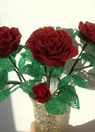 Бисерные розы1 фото