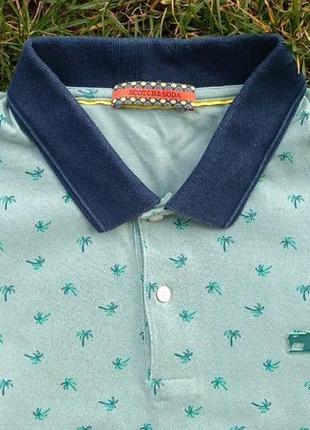 Мужская футболка, поло scotch &amp; soda polo groen palmbomen4 фото