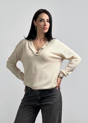 Женский пуловер с пуговицами "pearl"5 фото
