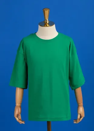 Футболка для хлопчиків 7069-0-1 зелена базова однотонна