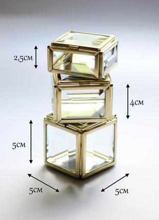 Маленька квадратна скринька латунь 5х5см, глибиною 2,5-4-5см9 фото