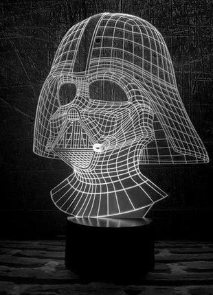Нічник-світильник 3d "дарт вейдер" 25х14 см 3dtoyslamp (2000002620105)