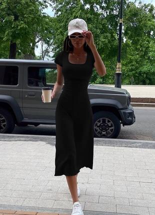 Черное женское платье миди с шнуровкой на спине женское длинное летнее платье с имитацией корсета
