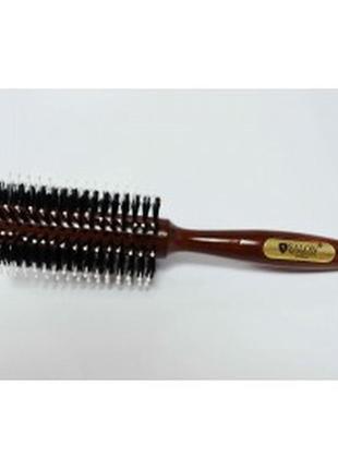 Деревянная щётка брашинг для волос круглая 4777 clb salon  коричневый cl0032379