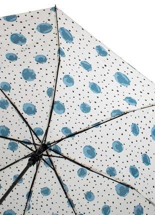 Жіноча складана парасолька напівавтомат (u42281-2) 95 см happy rain біла (2000001299722)3 фото