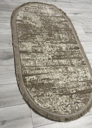 Килим овальний 1.2x1.8 м м alaska з комбінованим ворсом і термоусадкою beige 03648а3 фото