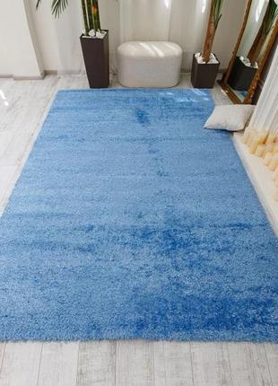 Ковер с длинным ворсом 1,2x1,8 м super lux shaggy blue 6365a3 фото
