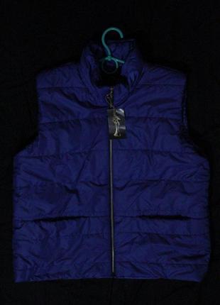 Жилетка синяя, стеганая, демисезонная.