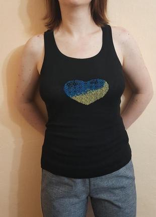 Майка з вишивкою "українське серденько"