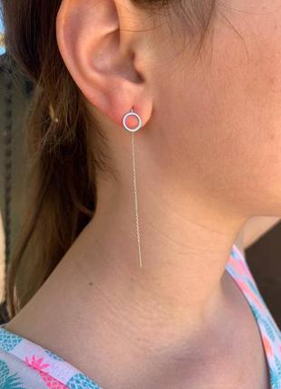 Срібні сережки протяжки 925