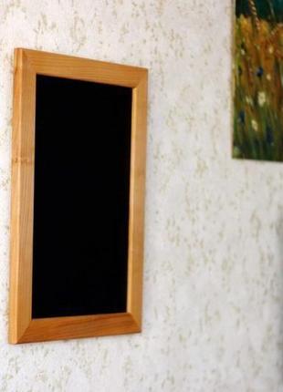 Чорна крейдяна дошка в дерев'яній рамці, стенд для кафе для меню для весілля для написів крейдою3 фото