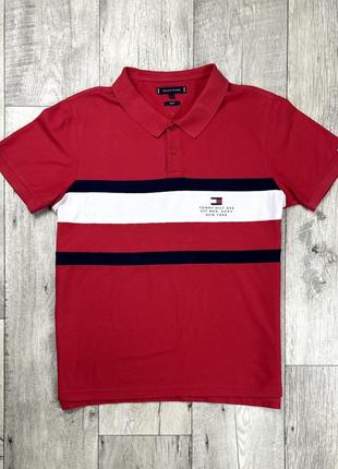 Tommy hilfiger slim fit поло футболка xl размер красная оригинал2 фото