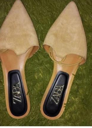 Замшевые мюли сандали на веревках zara