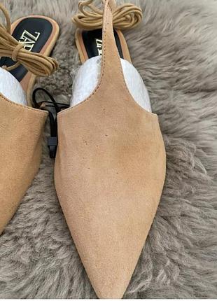 Замшевые мюли сандали на веревках zara