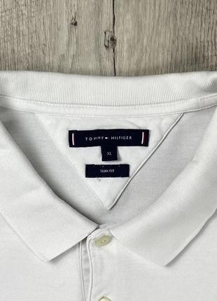 Tommy hilfiger slim fit поло футболка xl размер белая оригинал4 фото