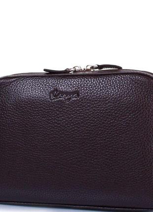 Чоловіча шкіряна барсетка-гаманець 22х14х5 см karya коричневий (2000001336342)