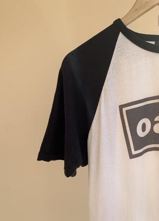 Вінтажна футболка реглан джерсі oasis мерч бутлег вінтаж 2000х брит поп рок britpop rock blur pulp m l7 фото