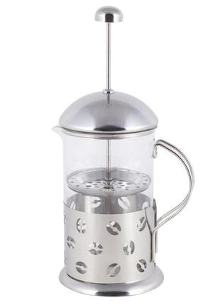 Заварник френчпрес для чаю та кави 350 мл kamille сріблястий (2000002745259)6 фото