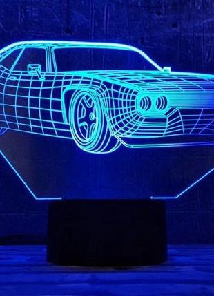 Нічник-світильник 3d "автомобіль 29" 17х24 см 3dtoyslamp (2000002625445)