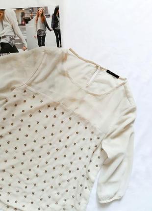 Блуза sisley с декором из бисера3 фото