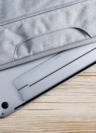 Універсальна підставка для ноутбука baseus papery notebook holder silver (suzc-0s)7 фото