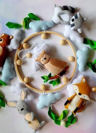Мобиль из фетра "лесная братва"