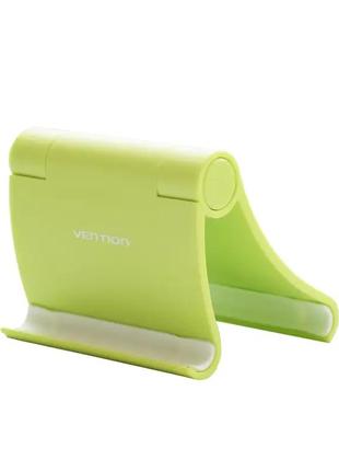 Настольная подставка для телефона планшета vention phone holder складная green (kcaq0)2 фото