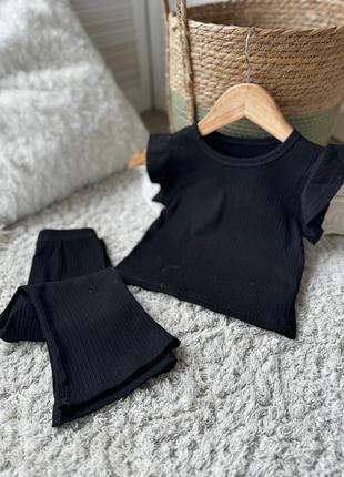 Костюм для дівчини костюм чорний костюм футболка і штани5 фото