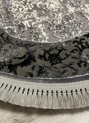 Килим овальний 1.5x2.3 м alaska з комбінованим ворсом і термоусадкою gray 03977a