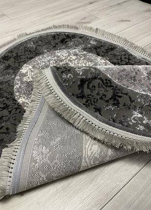 Килим овальний 1.5x2.3 м alaska з комбінованим ворсом і термоусадкою gray 03977a