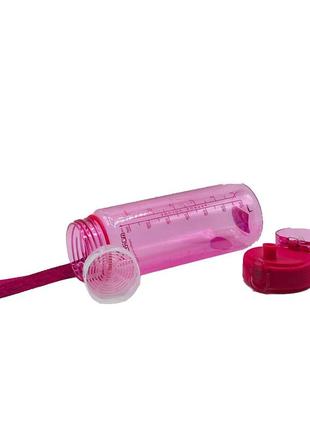 Спортивна пляшка для води 850 мл casno рожевий (2000001626023)4 фото