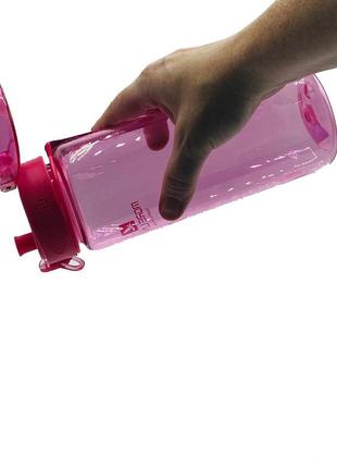 Спортивна пляшка для води 850 мл casno рожевий (2000001626023)3 фото