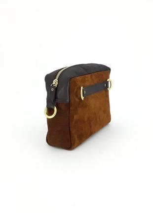 Кожаная сумка на пояс"кориандр" (коричневая)4 фото