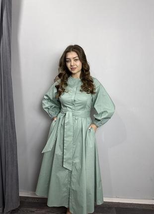 Сукня жіноча м'ятна міді modna kazka mkas23-1