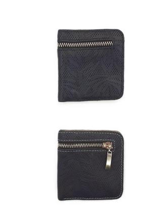 Маленький жіночий шкіряний гаманець "естрагон" (синій)2 фото