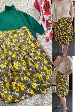 Актуальная коттоновая юбка миди в цветочный принт,globus,p.361 фото