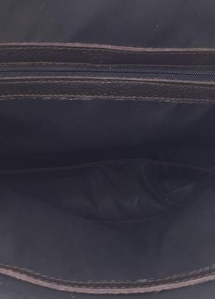 Яркая повседневная кожаная сумка "соль" (коричневый)6 фото