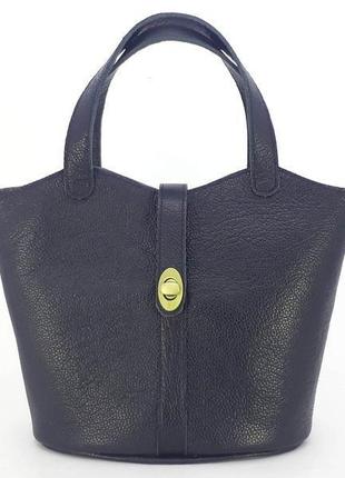 Класична сумка з натуральної шкіри "жасмин" (чорний)3 фото