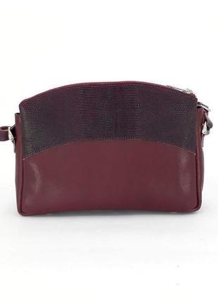 Женская сумка из натуральной кожи "можжевельник" (бордо)3 фото