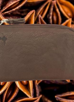 Кожаный мужской клатч-барсетка "анис" (коричневый)1 фото