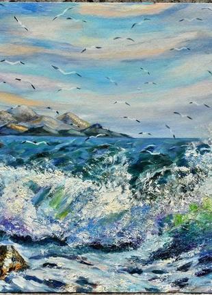 Морський краєвид, полотно на картоні, 40х50см