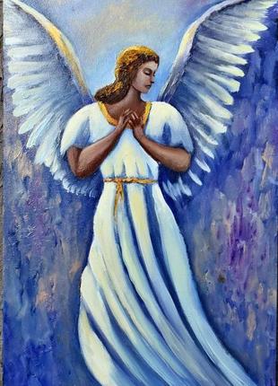 Ангел, оргаліт, 30х50см, живопис олією2 фото