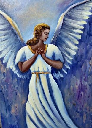 Ангел, оргаліт, 30х50см, живопис олією3 фото