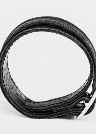 Гипоаллергенный широкий прошитый кожаный браслет, код 8020ст3 фото
