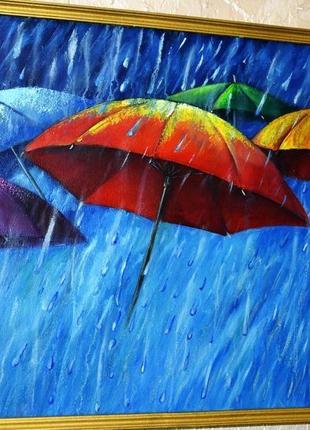 Дождик, живопись, размер полотна 40х60 см2 фото