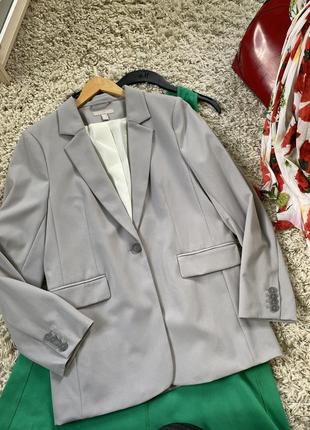 Базовый серый пиджак прямой крой,h&amp;m,p.xs-s3 фото